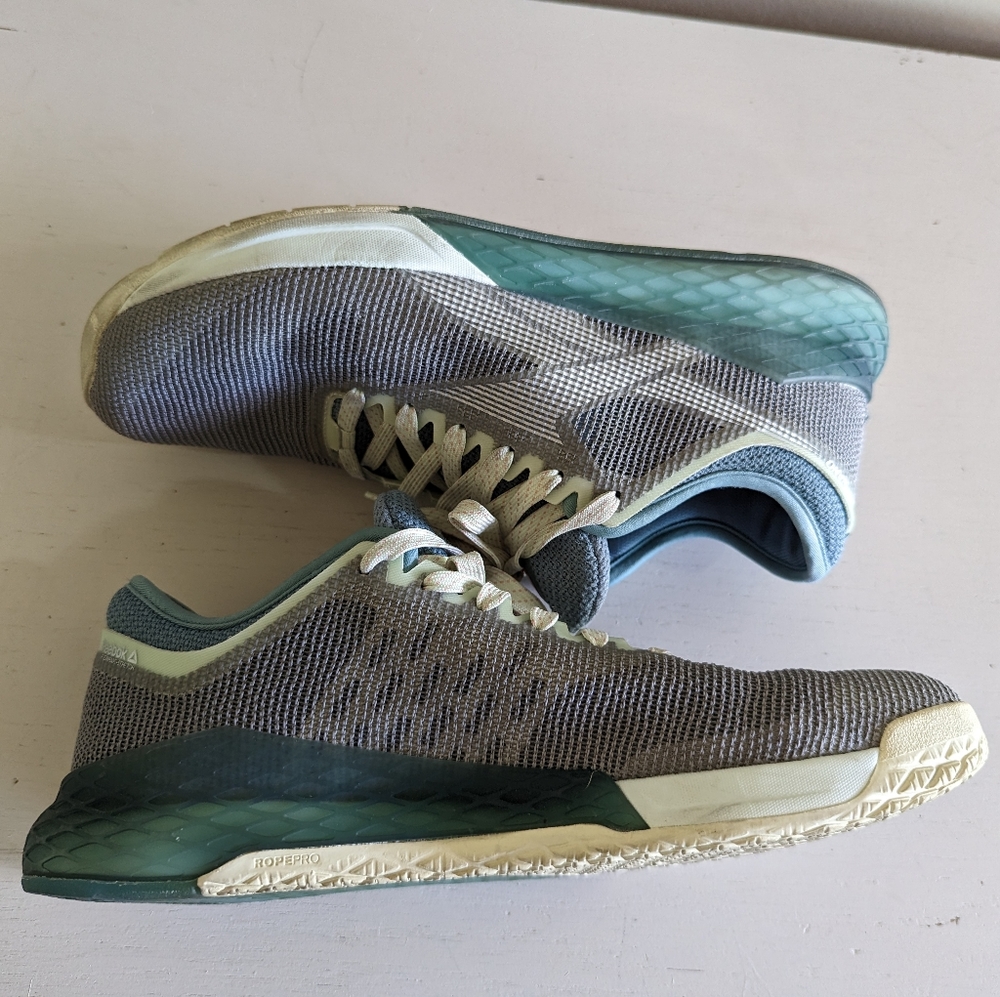 🔥Reebok Nano 9 CrossFit Gray and Green Shoes
